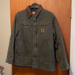 Carhartt work coat. Olive green, size large